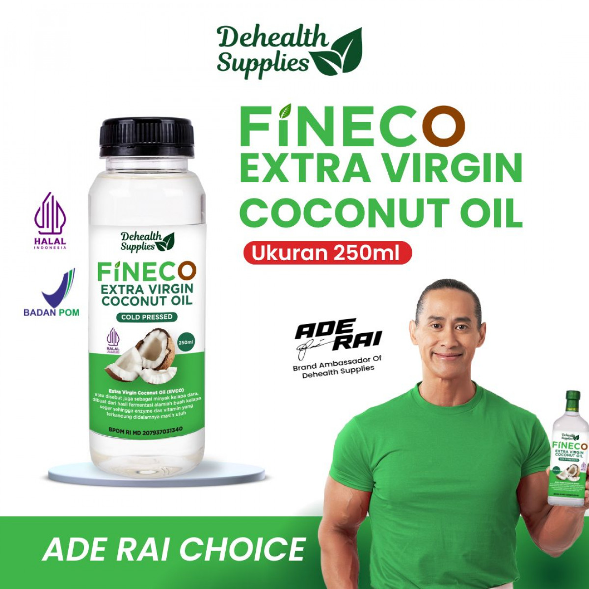 Fineco Extra Virgin Coconut Oil / EVCO 250ml (Botol Plastik)