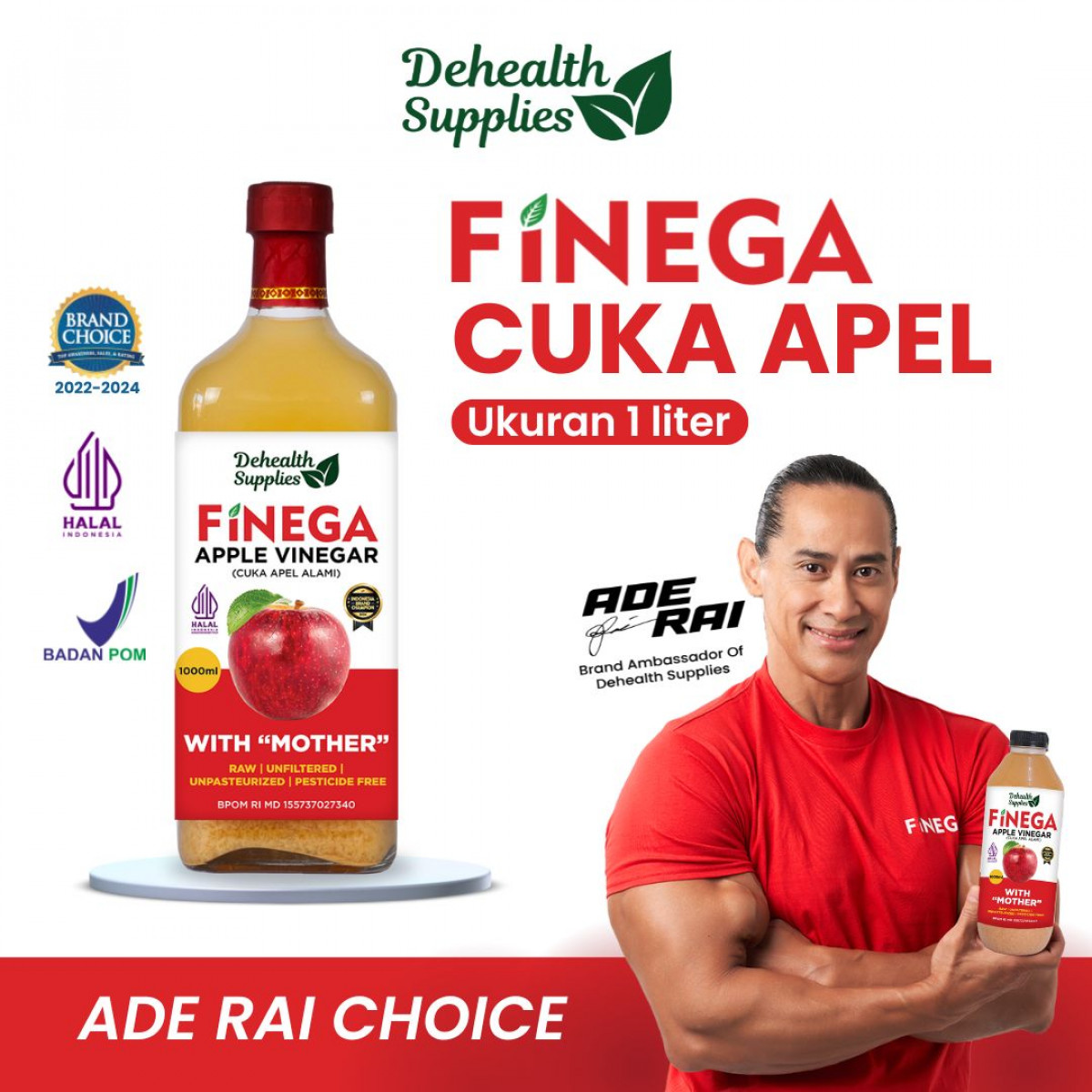 Dehealth Supplies Finega Cuka Apel 1000ml